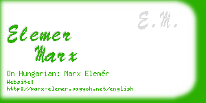 elemer marx business card