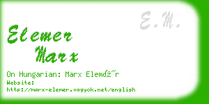 elemer marx business card